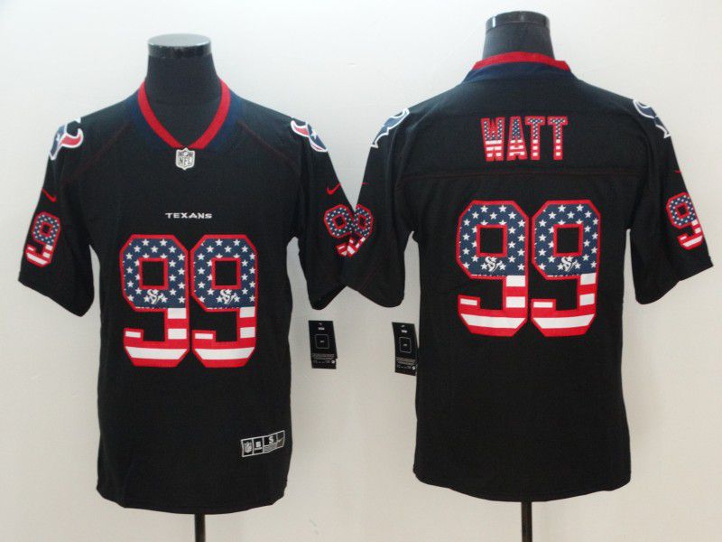 Men Houston Texans #99 Watt Nike USA Flag Fashion Black Color Rush Limited NFL Jerseys->minnesota vikings->NFL Jersey